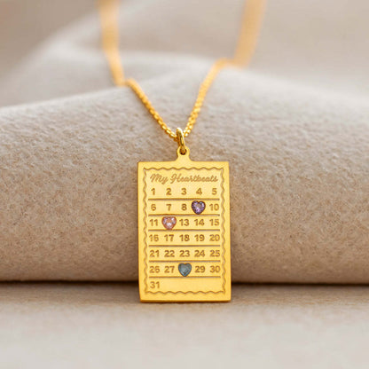 European And American Best-Selling Calendar Card December Birthstone Necklace DIY Birth Accessible Luxury High-End Mother&#039;s Day Cross-Border