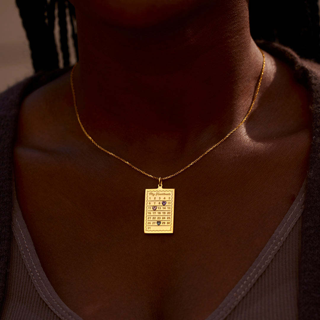 European And American Best-Selling Calendar Card December Birthstone Necklace DIY Birth Accessible Luxury High-End Mother&#039;s Day Cross-Border