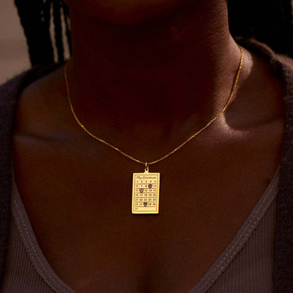 European And American Best-Selling Calendar Card December Birthstone Necklace DIY Birth Accessible Luxury High-End Mother&#039;s Day Cross-Border