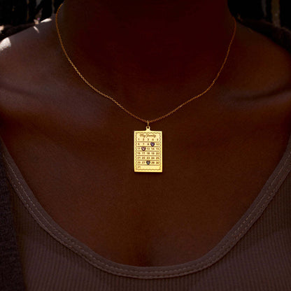 European And American Best-Selling Calendar Card December Birthstone Necklace DIY Birth Accessible Luxury High-End Mother&#039;s Day Cross-Border